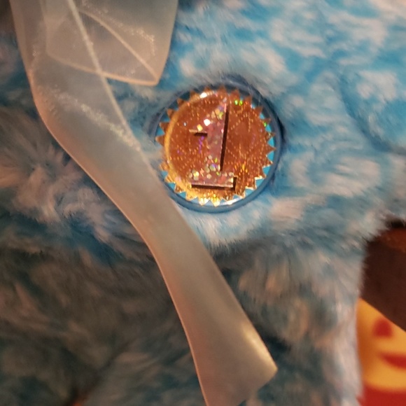 Beanie Baby 15" Buddy Bear Classy Blue Rose Ty Won Title "The People's Beanie" - Picture 4 of 8